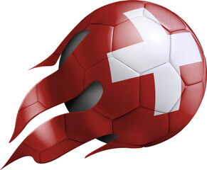 Flying Soccer Ball with Switzerland Flag