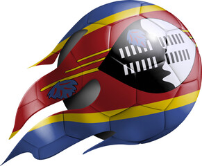 Flying Soccer Ball with Swaziland Flag