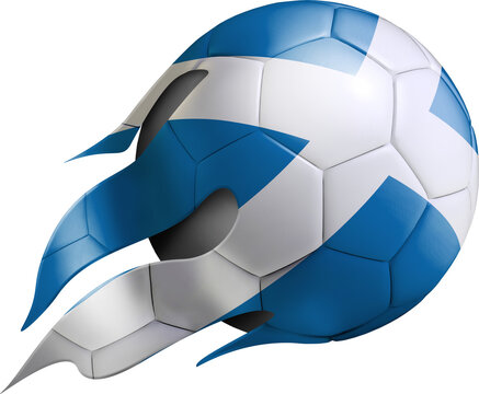 Flying Soccer Ball with Scotland Flag
