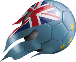 Flying Soccer Ball with Tuvalu Flag