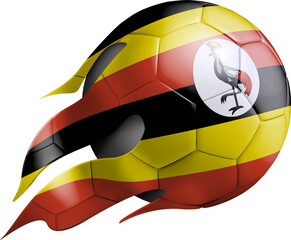 Flying Soccer Ball with Uganda Flag