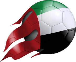 Flying Soccer Ball with United Arab Emirates Flag