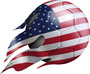 Flying Soccer Ball with United States Flag