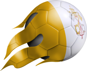 Flying Soccer Ball with Vatican City Flag
