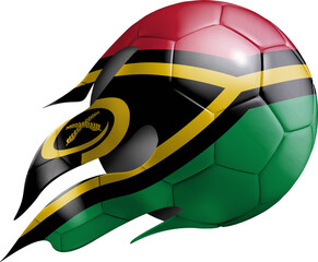 Flying Soccer Ball with Vanuatu Flag