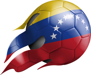 Flying Soccer Ball with Venezuela Flag