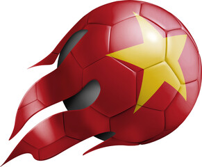 Flying Soccer Ball with Vietnam Flag