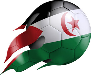 Flying Soccer Ball with Western Sahara Flag
