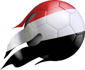 Flying Soccer Ball with Yemen Flag