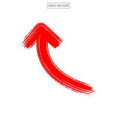 red hand-drawn marker stroke arrows on transparent background. vector illustration vector element