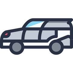 Modern Silver SUV with Tinted Windows and Blue Sky Reflection Isolated on Transparent Background for Automotive Design Concepts