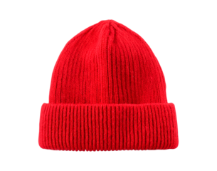 Vibrant red knitted winter beanie for warmth and style