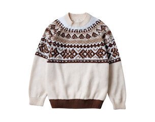 Cozy winter sweater with nordic design pattern for seasonal fashion