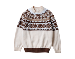 Cozy winter sweater with nordic design pattern for seasonal fashion