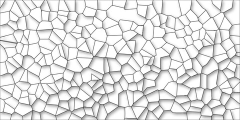 Obraz premium Abstract geometric pattern of interconnected polygonal cells with a subtle 3D effect and shadow casting creating a cellular or mosaic texture background