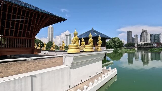 Golden Buddha Statue, Gangarama Temple, Sri Lanka