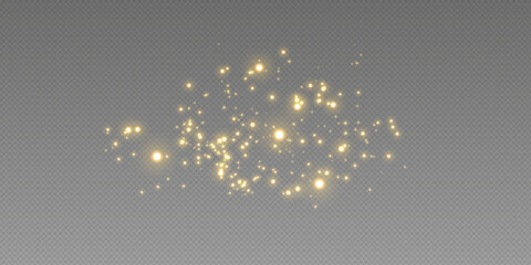 Golden Dust Light .Light Effects Background. Glowing Christmas Dust Backdrop with Bokeh Confetti and Sparkle Overlay Texture, Ideal for Stock and Design Projects.