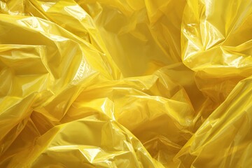 Crumpled Yellow Plastic Sheeting