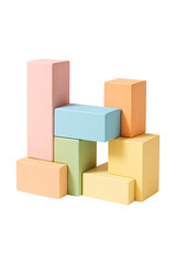 Obraz premium Abstract Colorful Blocks Design pastel colors minimalist composition High quality Realistic image.