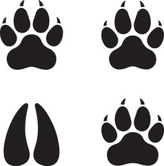 Fototapeta premium Animal Footprints: Various animal footprints, perfect for outdoor or wildlife-themed projects. These footprints capture the diverse markings left by different animal species
