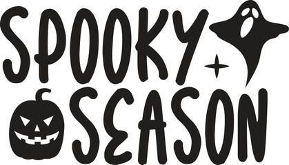 Spooky Season Halloween typography clip art design on plain white transparent isolated background for card, shirt, hoodie, sweatshirt, apparel, card, tag, mug, icon, poster or badge