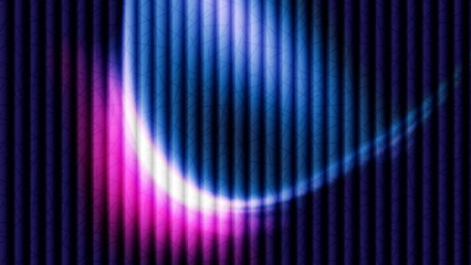 vibrant abstract background with blue pink white glowing curve and vertical lines over digital texture