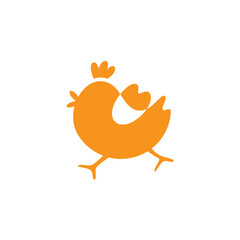 simple chicken logo design vector with flat style