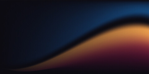 Dark blue orange red grainy texture background abstract vibrant color wave shape black backdrop noisy wide banner header design