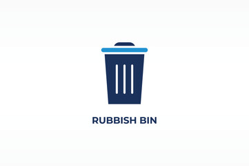 RUBBISH BIN vector, icon or logo sign isolated symbol illustration