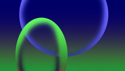 Blue orb green curve abstract background