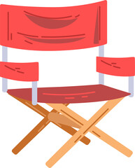 Red Folding Chair Illustration On Transparent Background