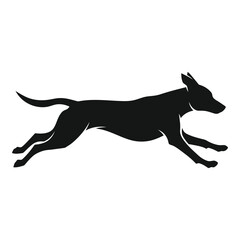 Dynamic silhouette of a dog running fast capturing motion and agility elegant animal silhouette for design projects silhouette