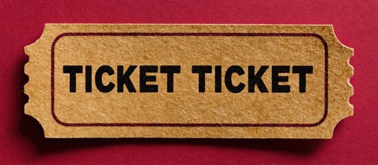 A vintage ticket with the word ticket repeated twice.