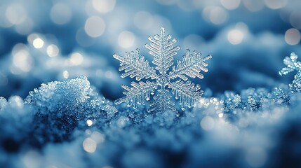 Snowflakes flying