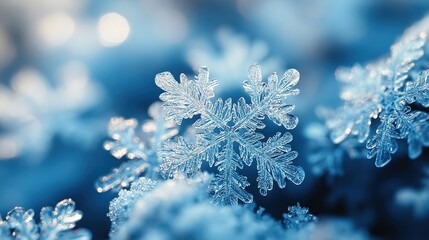Snowflakes flying
