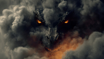 dragon fire in the clouds