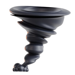 Abstract Dark Gray Swirling Vortex Isolated on Transparent Background with Orange Lighting Effect