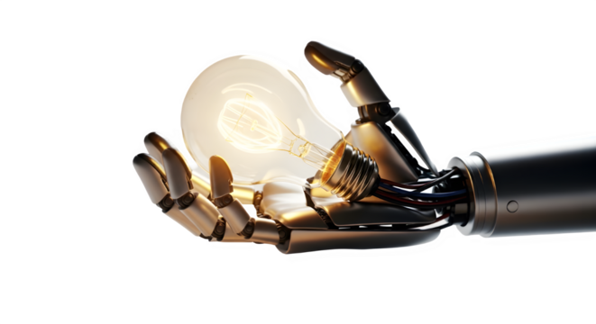 Futuristic Robot and Human Hand Collaboration — AI Innovation, Technology Trust, and Cybernetic Connection Concept on White Background