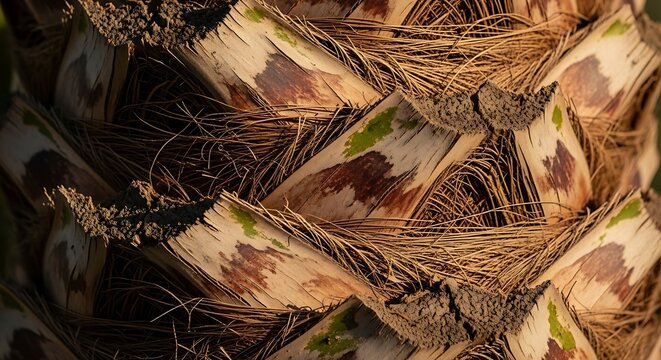 Palm Tree Trunk Texture Closeup.
