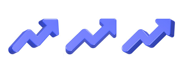 arrow up chart trading icon 3d rendering
