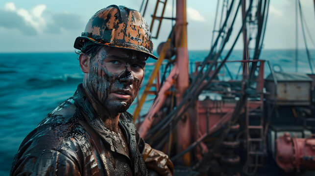 Roughneck Work on offshore oil rig covered