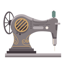 Vintage Sewing Machine Illustration with Pixelated Texture Isolated on Transparent Background