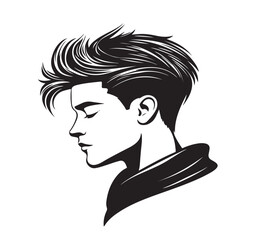 long hair man, male face,