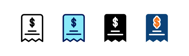 Dollar Bill All In One Icon Multi Styles Vector Set
