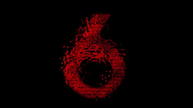 Grungy Red Textured Countdown Numbers Against Black Background Animation