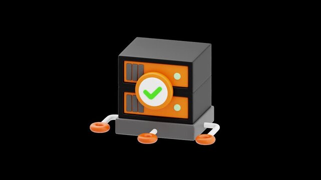 3D Animation of Verified Server | Alpha Channel