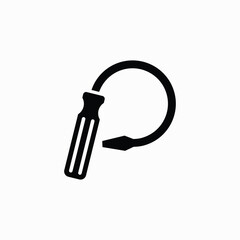 The curved screwdriver logo forms the letter P.
