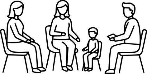 Family Therapy Counseling Session Icon For Web And Graphic Design
