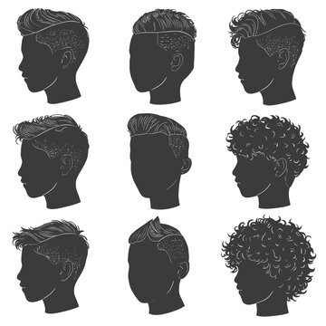 set of men's hair cut