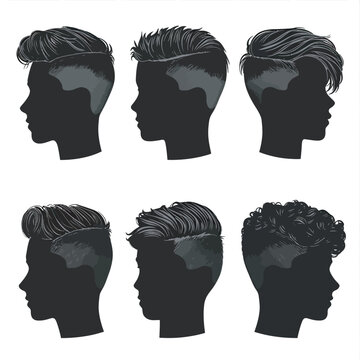 set of male hair cut